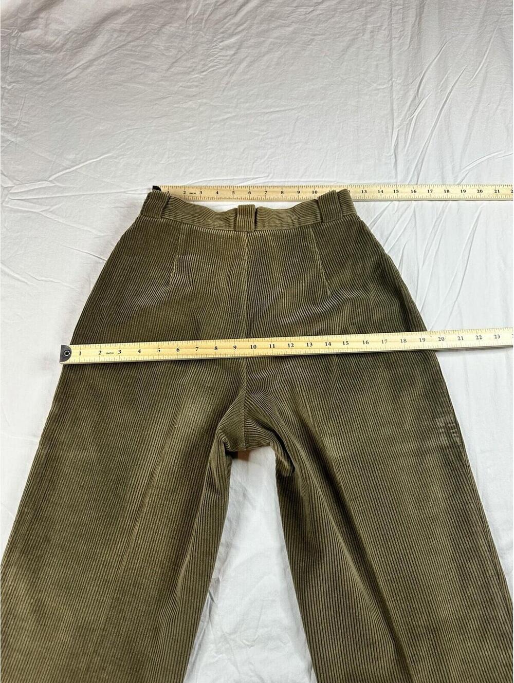 ✨🌿 Vintage Weathervane USA Olive Corduroy High Waist Pleated Pants Size 6🌿✨ - Picture 16 of 16